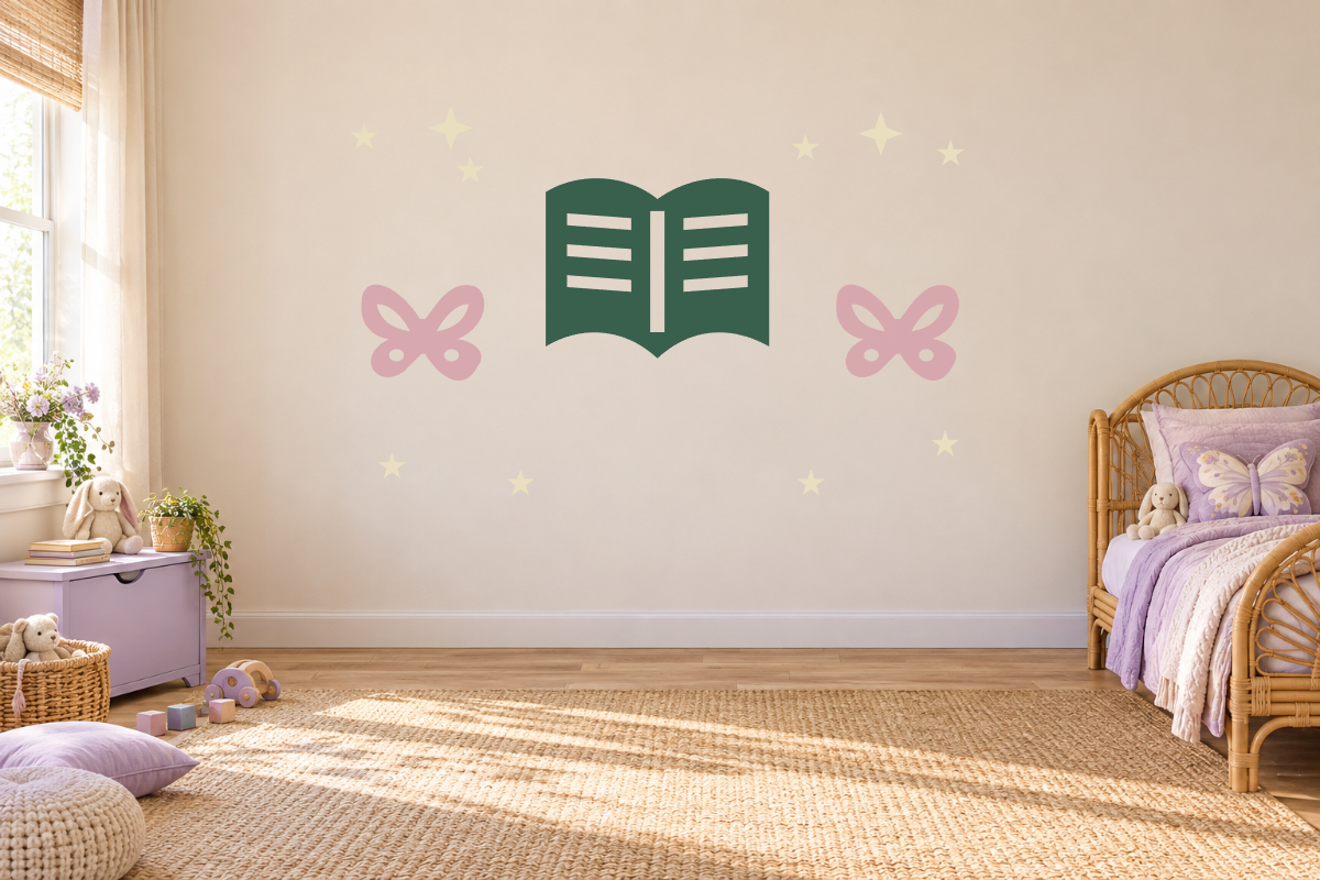Little Library Garden Wall Decal Kit