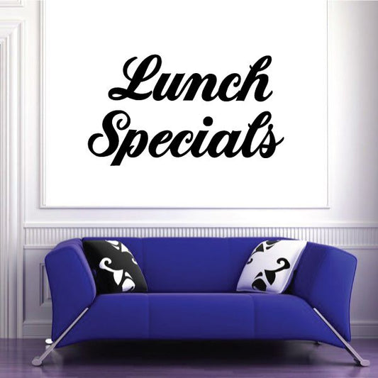 Lunch Specials wall decal with cursive black text