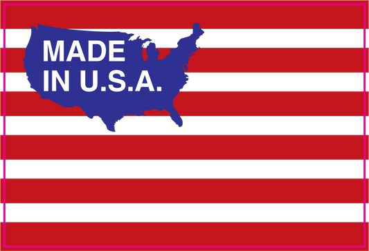 Made in the USA Striped Printed Die cut Decal, isolated printed sticker artwork