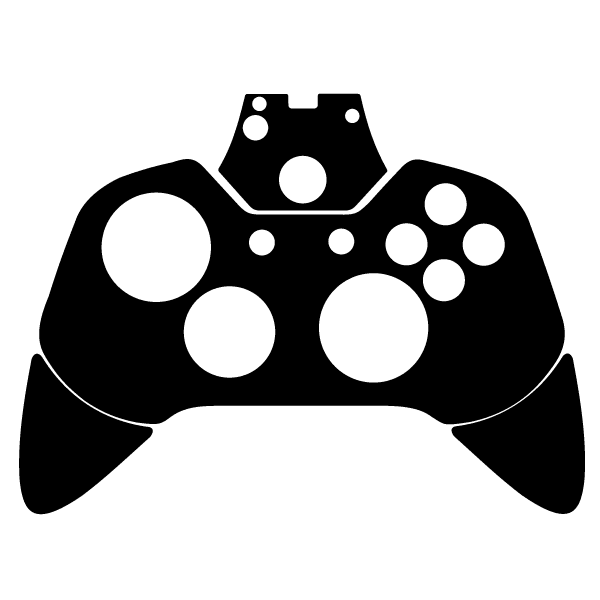 Silhouette graphic of Xbox One controller on custom skin in black and white