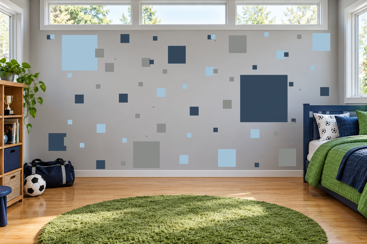 Modern Squares Wall Decal Kit