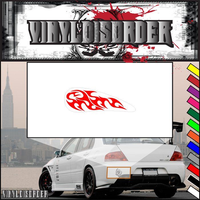 Red flame vinyl decal graphic