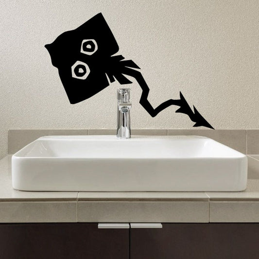 Native stingray decal, black ray silhouette with white eye spots