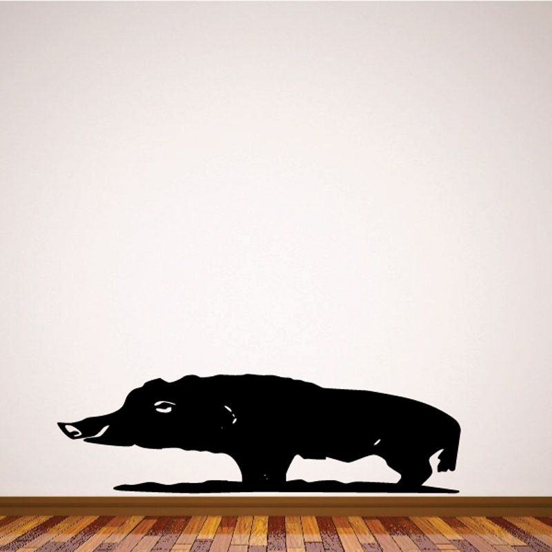 Warthog decal sticker, dark black animal silhouette