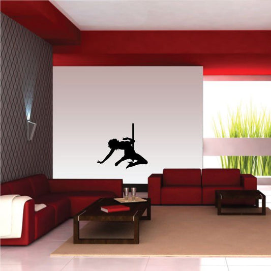 Image of Nude Pole Dancer in Heels Arching Back Decal