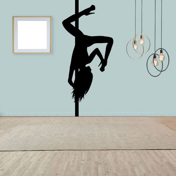 Image of Nude Pole Dancer Upside Down Grabbing Heel Decal