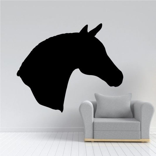 Horse head wall decal, black vinyl silhouette
