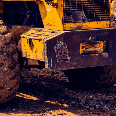 A set of weather-resistant outdoor stickers with a yellow and black motif