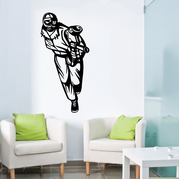 Black paintball player wall decal vinyl sticker