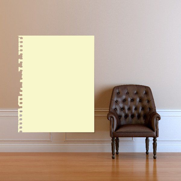 White vinyl wall decal shaped like a measurement ruler with tick marks