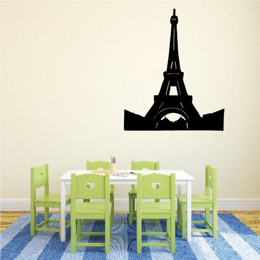 Black Eiffel Tower wall decal silhouette