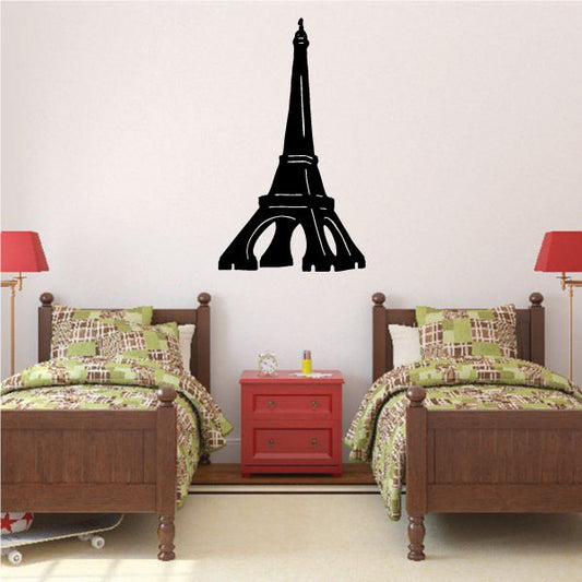 Eiffel Tower side view wall decal, black
