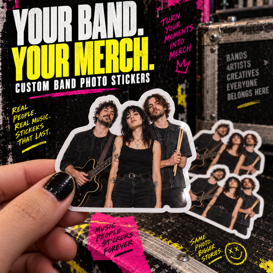 Custom Band Photo Stickers — example custom photo stickers