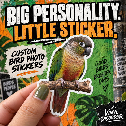 Custom Bird Photo Stickers — custom photo sticker example