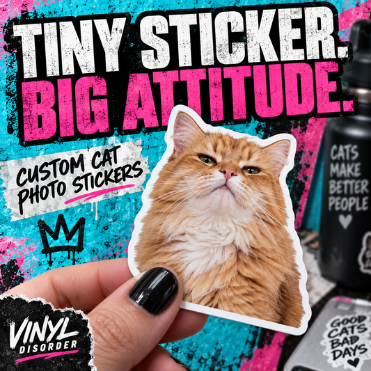 Custom Cat Photo Stickers — custom photo sticker example