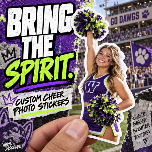 Custom Cheer Photo Stickers — custom photo sticker example