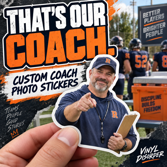 Custom Coach Photo Stickers — custom photo sticker example