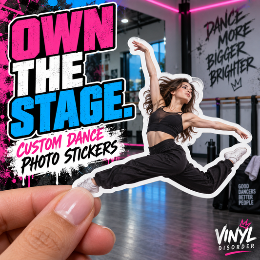 Custom Dance Photo Stickers — custom photo sticker example