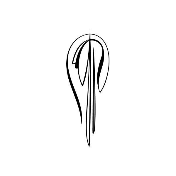 Pinstripe teardrop car window vinyl decal with vertical black lines
