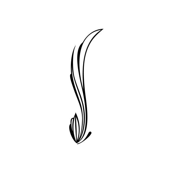 Black pinstripe-style car window vinyl decal with flowing curving lines