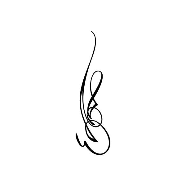 Black cursive swirl vinyl decal sticker