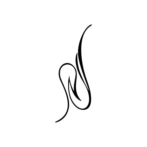 Car window vinyl decal sticker, black swooping pinstripe line