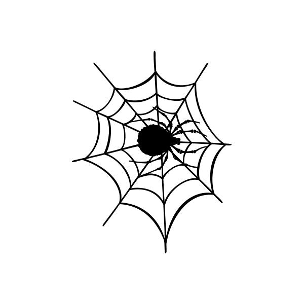 Spiderweb vinyl window decal sticker with black spider and web lines