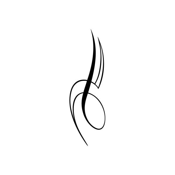 Black pinstripe swirl vinyl decal sticker for car windows