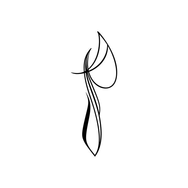 Black pinstripe swirl car window vinyl decal sticker