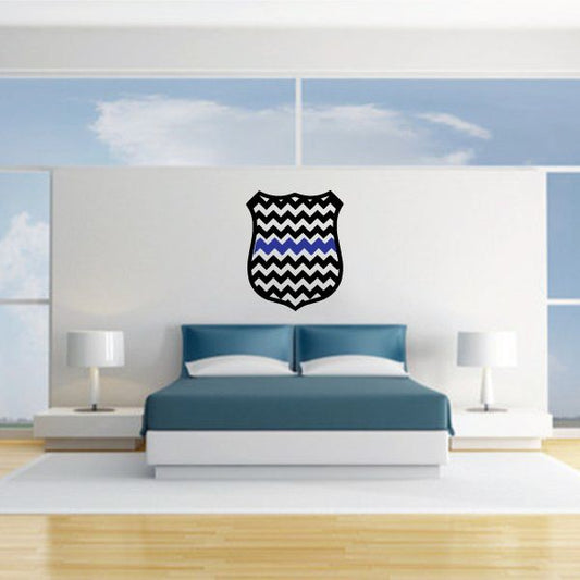 Image of Police Blue Line Badge Decal