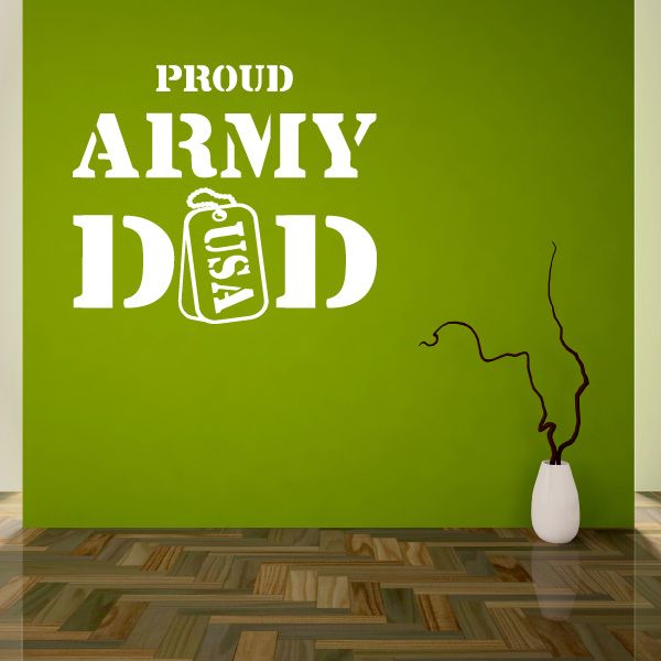 Image of Proud Army Dad Dog Tags Decal