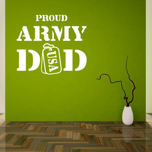 Image of Proud Army Dad Dog Tags Decal