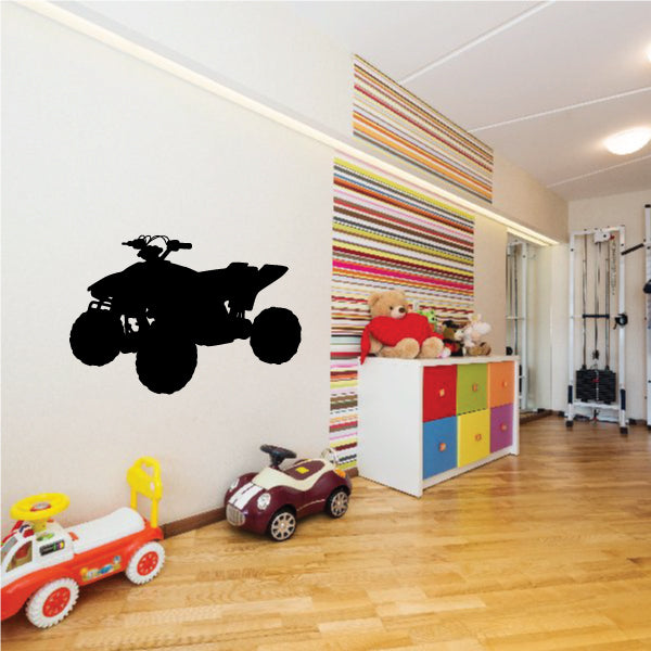 Quad bike wall vinyl decal, black silhouette
