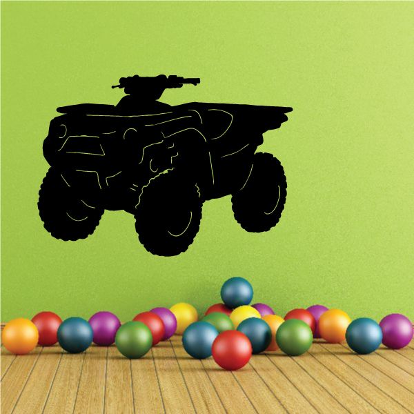 Black quad bike vinyl wall decal silhouette