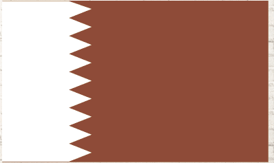 Qatar flag sticker with maroon field and white serrated edge