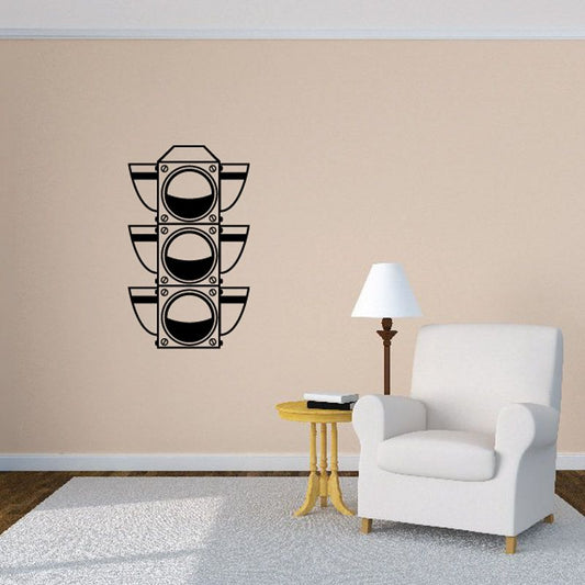 Three light vinyl decal with stacked circular lamp icons