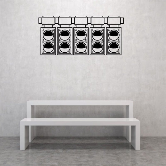 Grid light vinyl decal with five-row speaker-style black circles in rectangles