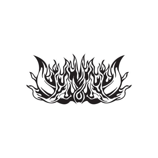Racing graphic wall decal with black flame design