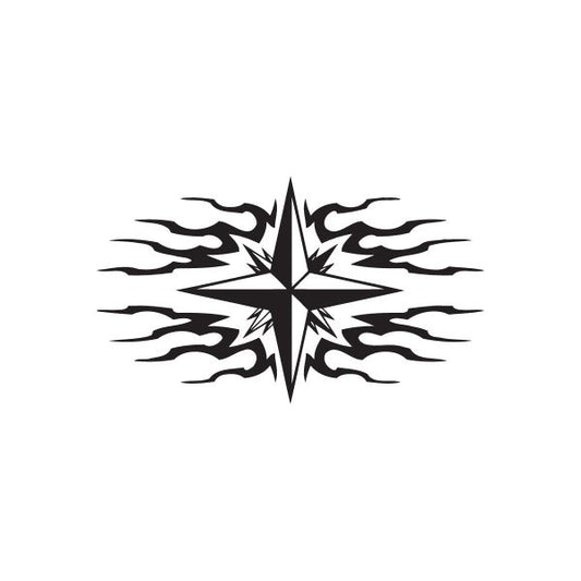 Racing star car wall decal with black flame graphics