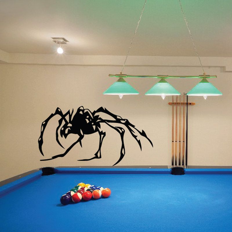 Roaming Spider wall decal, black crawling spider silhouette