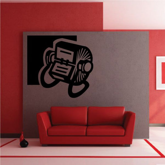Rolodex decal with black and gray abstract office stamp graphic