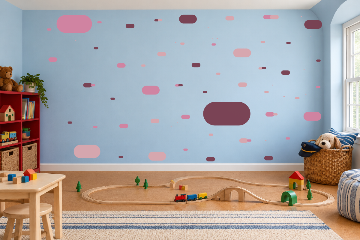 Rounded Pill Pop Wall Decal Kit