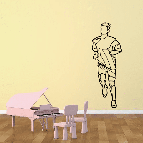 Outline of a running man vinyl wall decal