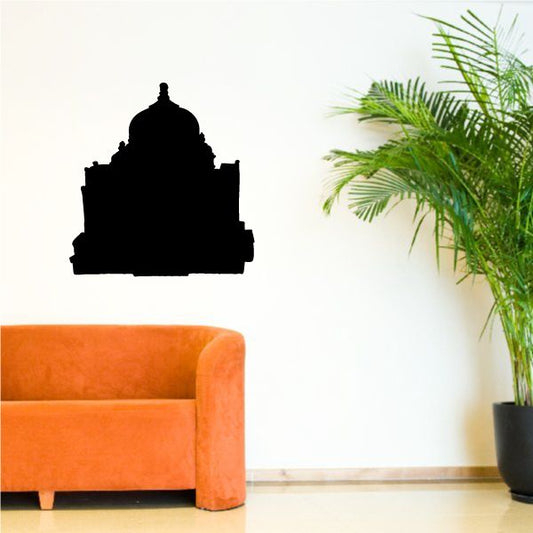 Russian building silhouette wall decal, black rooftop shape