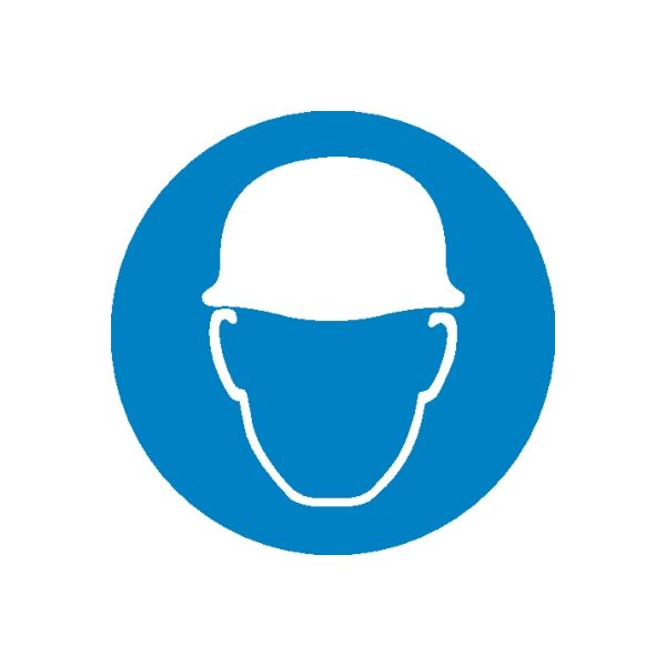 Safety mask vinyl sticker: blue circle with white face mask icon