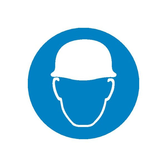 Safety mask vinyl sticker: blue circle with white face mask icon