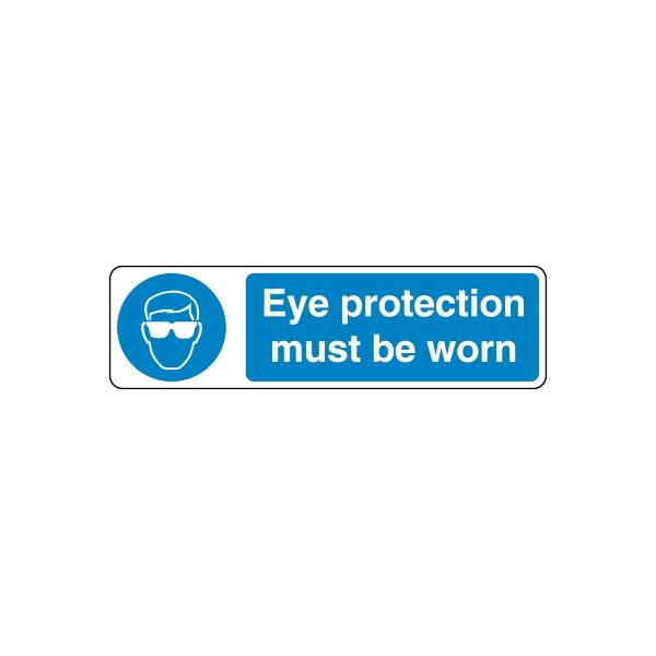 Safety sign wall decal: blue eye protection must be worn sticker with eye icon