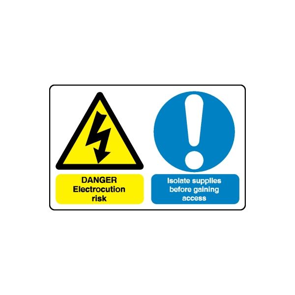 Safety warning vinyl decal: danger electrocution risk and exclamation symbol