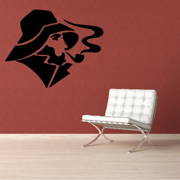 Image of Sailor Smoking A Pipe Wall Decal - Vinyl Decal - Car Decal - MC36
