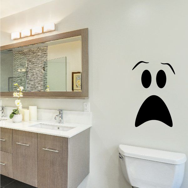 Image of Scared Face Toilet Decal